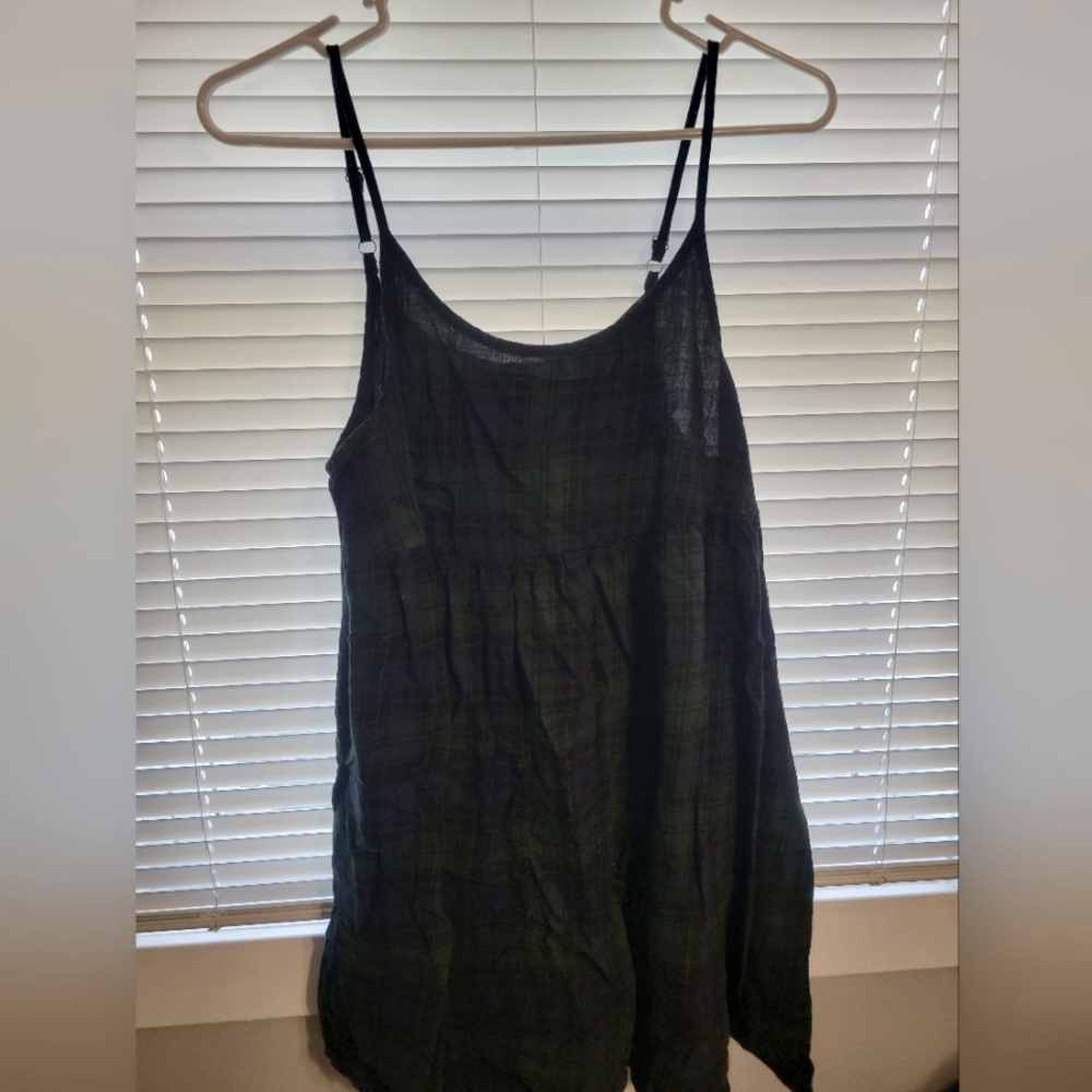 Wild Fabel green and blue plaid tank dress size S good condition. Smoke free.